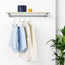 Click here to find the right ikea product for you. Wall Mounted Clothes Rail With Shelf Rackbuddy Marlow Silver Rackbuddy Com