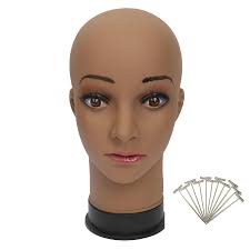 BHD BEAUTY Bald Mannequin Head Brown Female Professional Cosmetology for  Wig Mak
