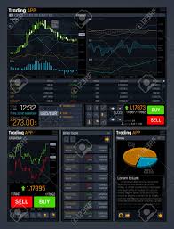 stock trading vector concept ui with analyze data tools and financial