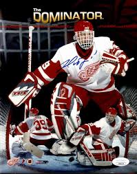 Widely regarded as one of the greatest goaltenders of all time. Dominik Hasek Autographed Signed Detroit Red Wings Hof Autographed 8x10 Photo Jsa