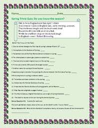 Well, what do you know? Spring Trivia A Fun Informative Quiz Do You Know The Season Tpt