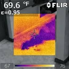 water trapped beneath the floor and revealed through thermal imaging homeinspection thermography thermal imaging thermography water traps