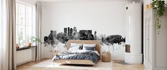 Imprimare murala cu efect 3d de vinil pe baza de hartie din chișinău. Cape Town South Africa Skyline Black Fototapeten Online Photowall