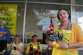 White dots baby knitted set 59.00. Members Of The Knitting Nanas Against Gas Group Outside Lismore Mp Thomas George S Office Abc News Australian Broadcasting Corporation