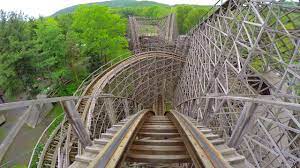 4k Awesome Twister Roller Coaster Front Seat Pov Knoebels Amusement Park Youtube
