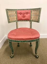 Antique French Faux Hand Painted Malachite Pink And Green Chairs Dining Chairs Diy Green Chair Comfy Living Room Furniture