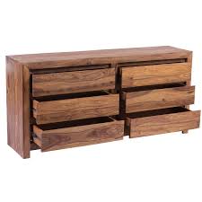 The natural hue lets the wood's natural grain color variation shine through. Urban Mid Century Modern Sheesham Wood Bedroom Dresser Natural 04 117 01 1427