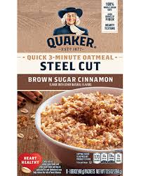 This can lead to better heart health, better stabilized blood sugar, and better digestive health. Steel Cut Oats Brown Sugar Cinnamon Quaker Oats