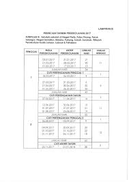 Tarikh berikut ditentukan oleh kementerian pendidikan. Surat Siaran Takwim Penggal Dan Cuti Persekolahan Tahun 2017