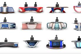3d Model Store Virtual Tv Studio News Desks Professional 3d Models Ready To Be Used In Cg Projects Film And Video P Tv Set Design Tv Design Stage Set Design
