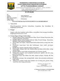 Uraian tugas, tanggung jawab dan wewenangpetugas puskesmas i denpasar barat. Uraian Tugas Kebersihan1234