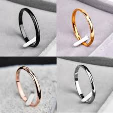 Check out our rose gold wedding ring selection for the very best in unique or custom, handmade pieces from our wedding bands shops. 2mm Men Women Thin Titanium Steel Ring Rose Gold Black Silver Color Engagement Ring Smooth Simple Wedding Rings For Couple Wedding Bands Aliexpress