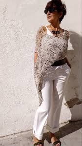 Off White Knit Poncho For Women Cotton Dress Top Women S Poncho Hand Knit White Wrap Gifts For Wife Cotton Summer Poncho Knitted Poncho Ladies Poncho Womens Dress Tops