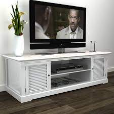 Large white wooden tv unit. White Wooden Tv Stand