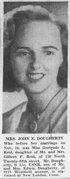 Gertrude Reid John Dougherty Marriage
