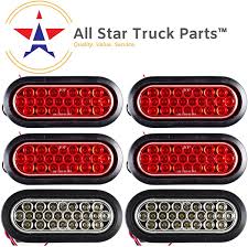 All Star Truck Parts 4 Red 2 White 6 Oval Led Trailer Tail Light Kit Dot Certified Gromm Tail Light Truck Parts Rv Truck