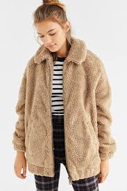 Light Before Dark Oversized Faux Sherpa Zip Up Jacket Urban Outfitters Jacket Fashion Jackets