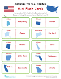 List of 50 states and capitals of the usa in alphabetical order with abbreviations. States And Capitals Flash Cards Worksheet Education Com