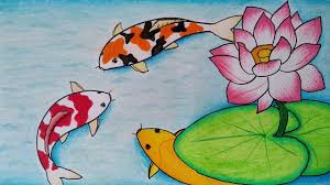 Salah satunya adalah bunga teratai. Menggambar Ikan Koi Cara Menggambar Dan Mewarnai Ikan Belajar Menggambar Ikan Yang Mudah Youtube