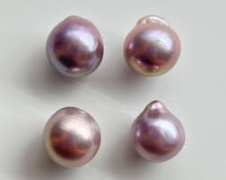 Perla Edison de gran tamaño 1 PCS Púrpura y oro Arco iris Perla redonda  metálica natural Perla de agua dulce de alto brillo para un diseño de  joyería único