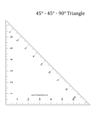 This Printable Triangle Has Two 45 Degree Angles And A 90 Degree Angle At Its Vertices Free To Download And Sewing Templates Triangle Ruler Triangle Template