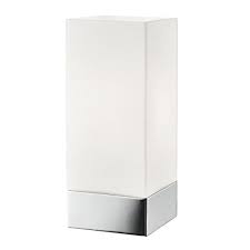 Revel/kira home lucerna touch bedside table. Square Dimmable Chrome And White Glass Touch Table Bedside Lamp Buy Online In Andorra At Andorra Desertcart Com Productid 52272430