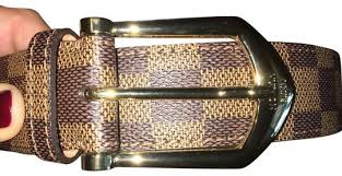 Louis Vuitton Checkered Light Brown And Dark Brown M6835 Belt Tradesy