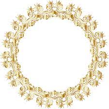 Gold Floral Flourish Motif Frame No Background Png 2344 2335 Gold Gold Frame Clip Art Borders