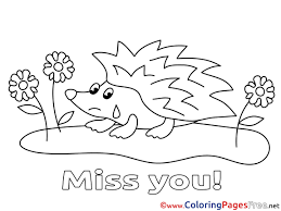 There is a total of three pages in this pdf. Hedgehog Miss You Coloring Pages Download