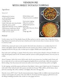 Venison Pie With Sweet Potato Topping Some Minor Modifications Needed But Close Enough Credit Gordo Sweet Potato Toppings Venison Pie Paleo Recipes Dinner