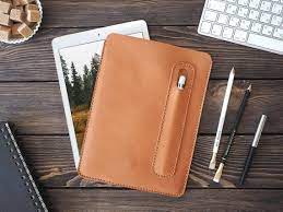 Ipad Pro 11 Inch Leather Cover Ipad Pro And Apple Pen Holder Ipad Leather Case Light Brown Color Ipad Pro Sleeve Leather Case Apple Pen
