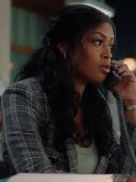 High Potential 2024 Javicia Leslie Gray Plaid Blazer