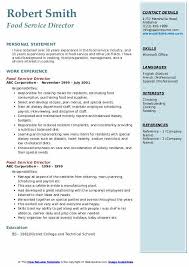 Our catering server resume examples feature work experience sections that show you how to demonstrate success. Food Service Director Resume Samples Qwikresume