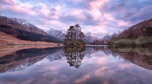 Scottish highland calfs are way too cute. Scotland Highlands Glen Etive Mountains Sunset Lake Trees Landscape Wallpapers Hd Desktop And Mobile Backgrounds