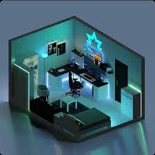 Insane 3d Room Made By Ayoob97 Rooms Are Made W 3d Setups 3d Rooms Media Photos Videos Bedroom Setup Computer Gaming Room Video Game Rooms