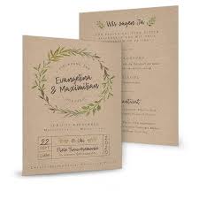 Gern besuche ich sie am termin y. Einladung Zur Greenery Hochzeit Im Kraftpapierlook Mit Blattern Carinokarten
