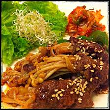 えのき肉巻き巻っき焼き ピマーンときむちーと葉っぱ添え ご飯なし ご飯 料理 肉巻き