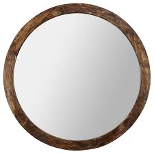 Round wooden mirrors for bathrooms. Round Wood Framed Mirror Bouclair Com