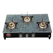3 burner glasstop gas stove auto ignition with japanese technology, pure brass, brass burner tops, body : Suryaflame Ultra Black Steel Toughened Glass Top Auto Ignition 3 Brass Burner Gas Stove Jiomart