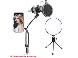 Zomei 6 Inch Led Ring Light With 2 In 1 Cellphone Microphone Holder Dimmable Desktop Live Stream Light With Color Temperature 1 Newegg Com