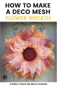 how to make a flower deco mesh wreath grillo designs flower deco mesh wreath grillo designs