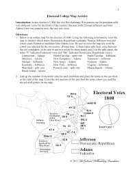 Electoral College Map Activity Colonial Williamsburg Pages