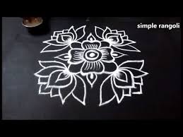 Easy Kolam With 8 4 4 Straight Dots Chukkala Muggulu Easy Lotus Rangoli Designs With Dots Youtu Colorful Rangoli Designs Lotus Mandala Design Rangoli Designs