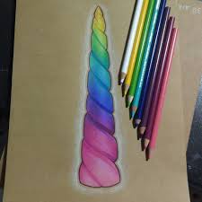 Rainbow Unicorn Horn Drawing Unicorn Art Drawing Unicorn Sketch Rainbow Drawing