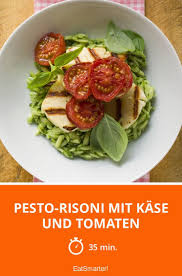 Pesto Risoni Mit Kase Und Tomaten Rezept Rezepte Pesto Eat Smarter
