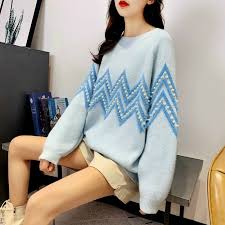 Áo Len Cổ Tròn Họa Tiết ZicZac - LEN18