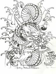 Black And White Dragon Tattoo Drawing 