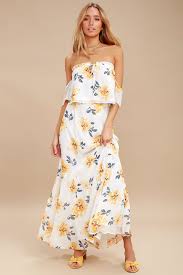 Shop for cheap maxi dresses online? Cute White Dress Floral Print Maxi Dress Twopiece Dress 2021 Trends Xoosha