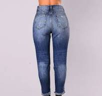 Viikei Denim Wash Ripped Jeggings for Women,Women's Casual Jeans with Nine  Split Holes Pockets Trousers Jeans Trousers Pant Dark Blue L