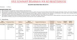 Silabus, prota, promes kelas 2.docx. Silabus Matematika Kelas 6 K13 Sd 9 Kolom Semester 2 Revisi Terbaru Info Pendidikan Terbaru
